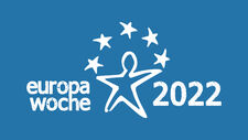 Europawoche 2022 Logo weiß auf blau