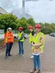 Ilka und Co mit Helm in Industrieanlage Oberhausen